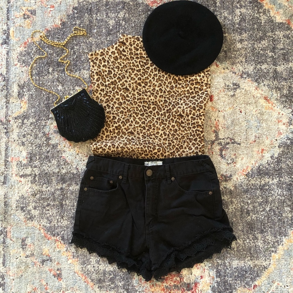 Vintage 90s Cheetah Print Textured Mock Neck Tank